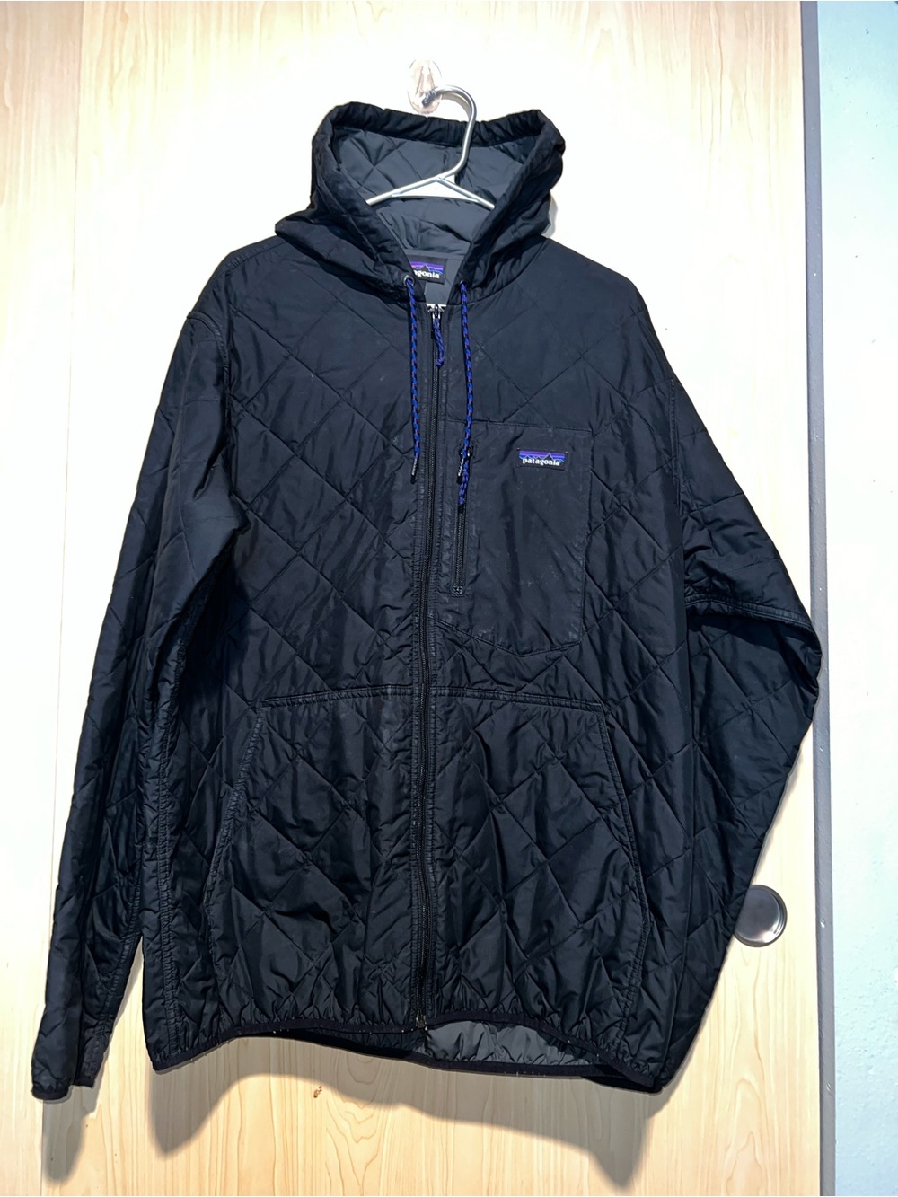 Patagonia Black Quilted Hooded Lightweight Jacket